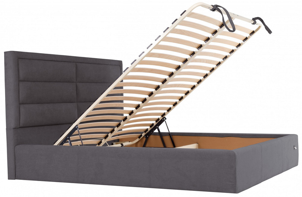 Кровать Двуспальная Orlando Comfort 160 х 190 см Мисти Dark Grey С подъемным механизмом и нишей для белья Темно-серый Днепр - изображение 12