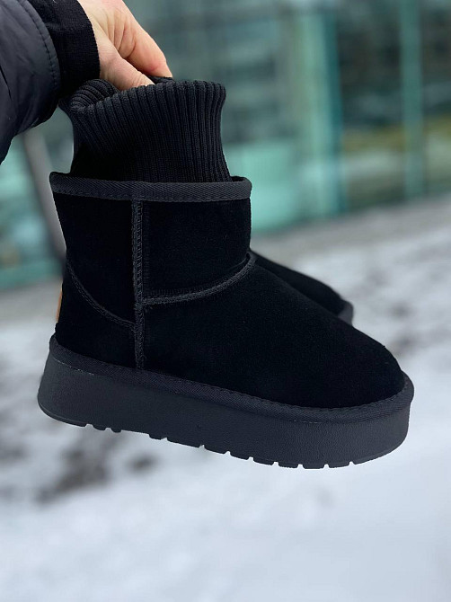 Hengji Угги жіночі HENGJI чорні натуральна замша высота 13 см размер 36-40 (T56-1) Коломыя - изображение 2