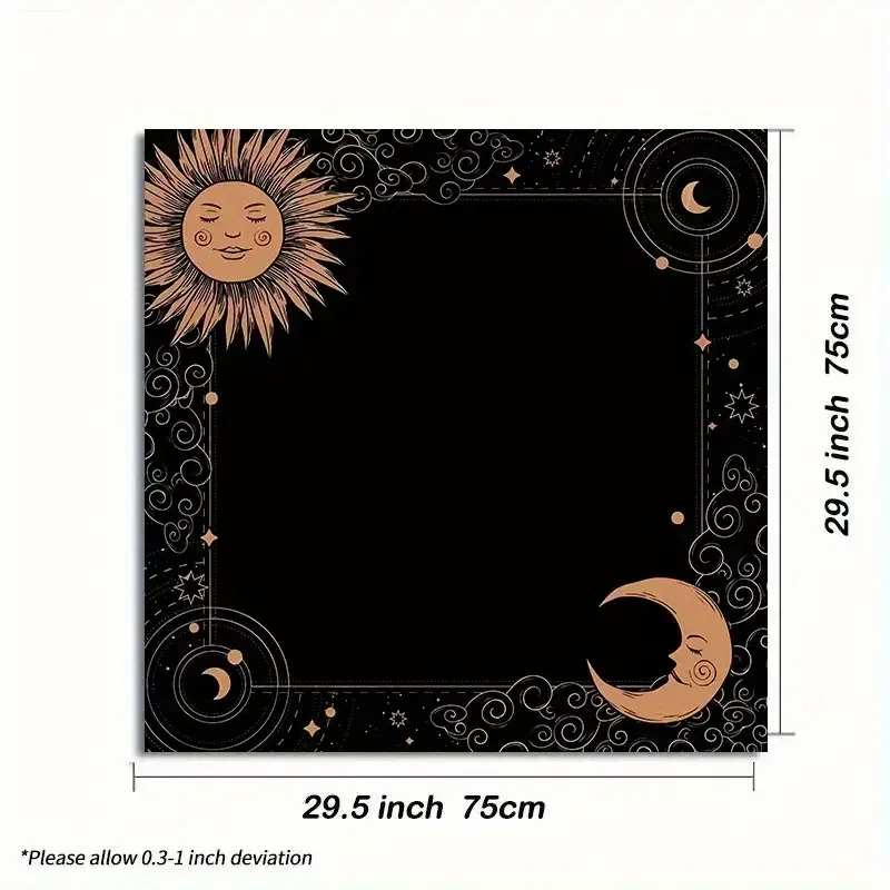 Вівтарна скатертина Сонце й Місяць – скатертина для Таро та ритуалів 49×49 см Київ - фото 2
