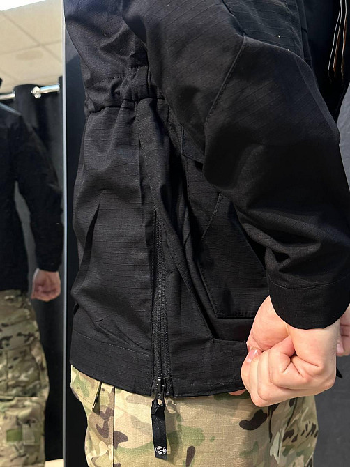Військова літня куртка чорна з манжетами та кишенями, ріп-стоп тканина, легка та функціональна Львів - фото 5