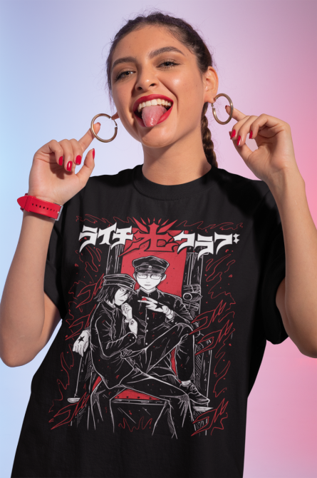 Футболка для мальчика аниме Литкхи Хикари Клуб Уехиро оверсайз (рост от 165 до 180 ) Черний AnimeJ0706m Днепр - изображение 3