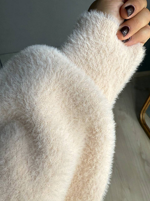 Кардиган жіночий Fancy Matinee 30740 ангора довгий з кишенями, молочний, one size Київ - фото 8