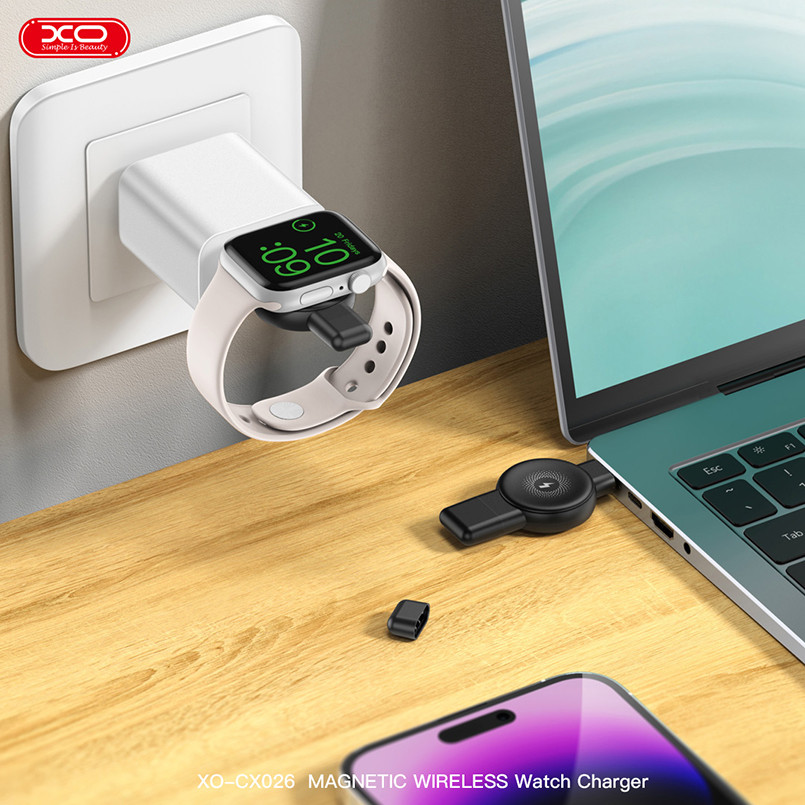 Бездротовий зарядний пристрій XO CX026 Watch Wireless Charger Apple/Samsung USB/Type-C чорний Львів - фото 4