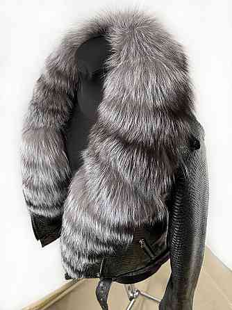 Куртка косуха женская с натуральным мехом чернобурки р 54 Харьков