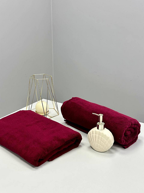Рушник банний Ideal Textile махровий 100х150 см (56860335) Бордовий Чернівці - фото 1