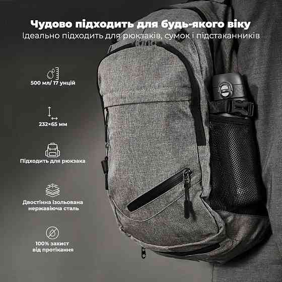 Пляшка для води металева вакуумна ION8 500 мл. Vacuum Insulated, Grey Каменское