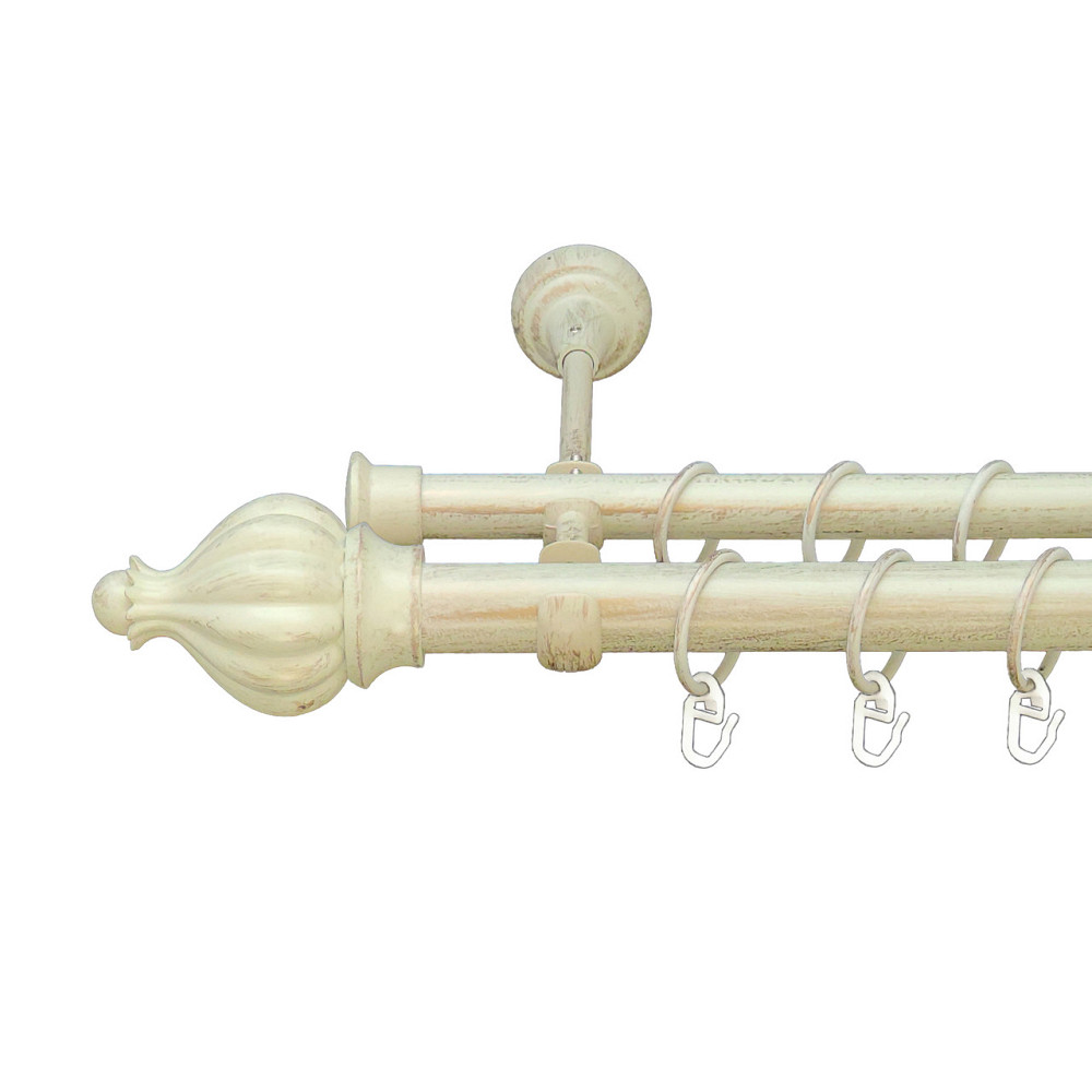 Карниз Orvit Таджа металевий дворядний відкритий Біле Золото 25\19 мм 160 см (6951207) Львів - фото 1