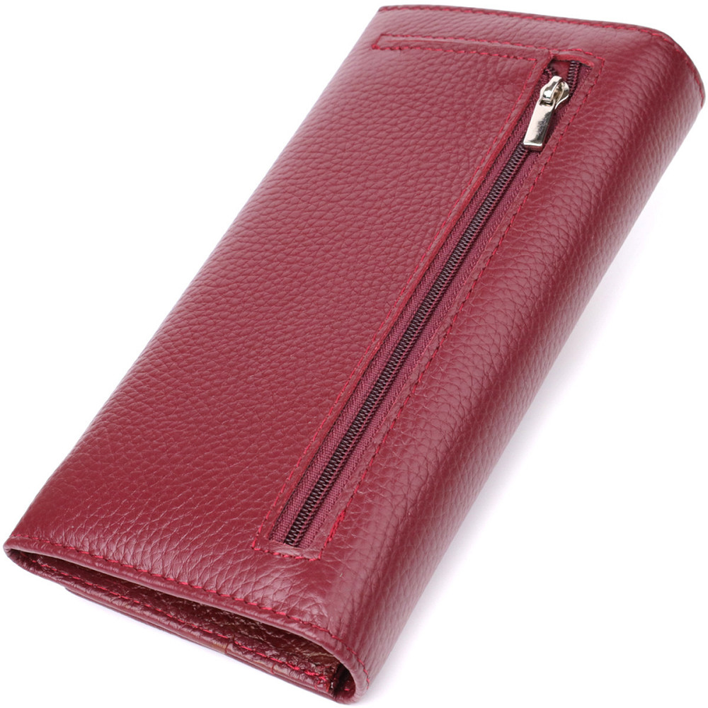 Практичний гаманець для жінок із натуральної шкіри ST Leather 23098 Бордовий Київ - фото 2