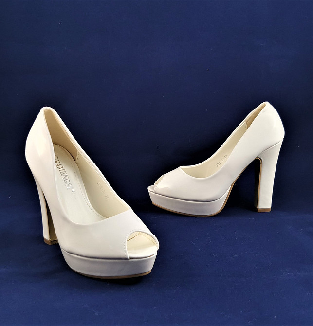 Жіночі Білі Туфлі на Кабуці Лакові моделі (розміри: 37) - 02-2 Дніпро - фото 7
