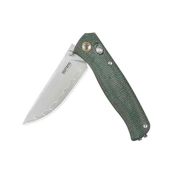Ніж складаний туристичний SRM Medal 255L-MG3 (8.2 см) 140Cr / Micarta зелений Київ