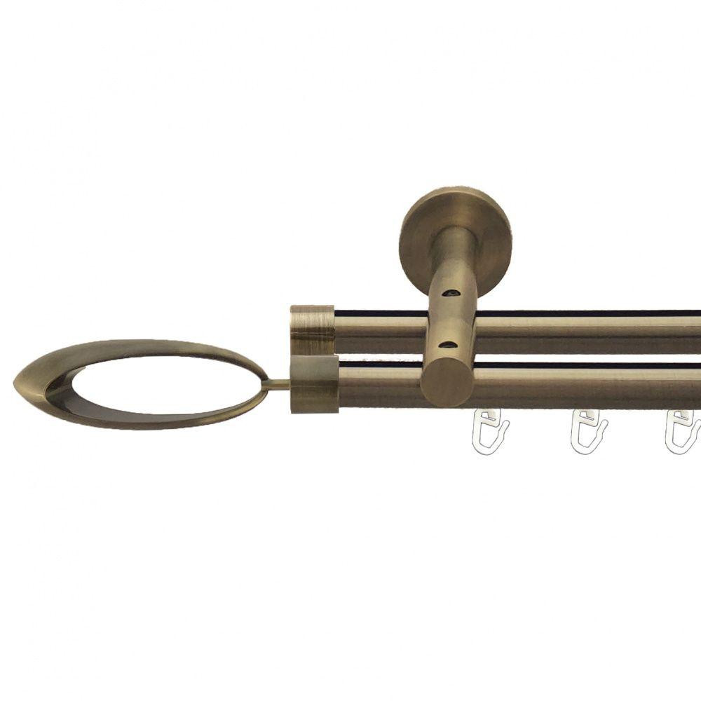 Карниз Orvit Венеція металевий дворядний реверсивний профільна труба Антик 19\19 мм 200 см (7219316) Львів - фото 1