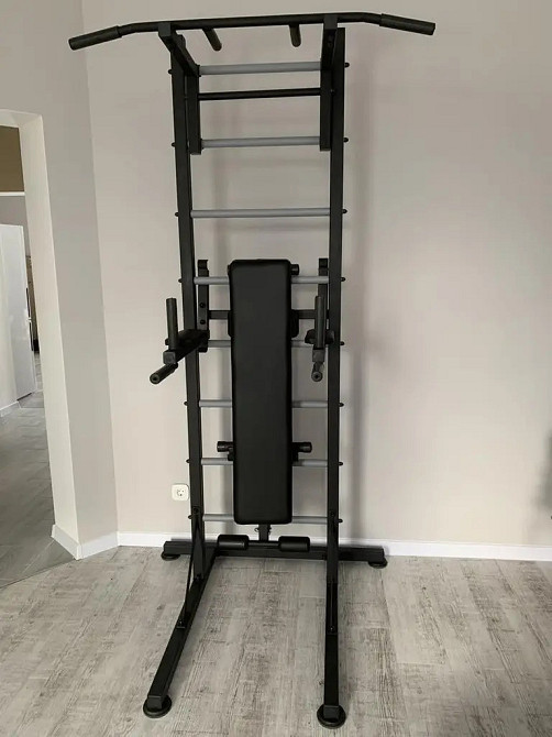 Напольная шведская стенка универсальная передвижная турник брусья лавка гимнастическая для детей и взрослых Каменское - изображение 7