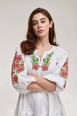 Біле вишите плаття Квітковий сад біла Кривий Ріг - фото 2