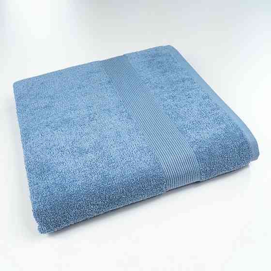 Банний махровий рушник з бордюром GM Textile 70х140см 400г/м2 (Синій) Суми