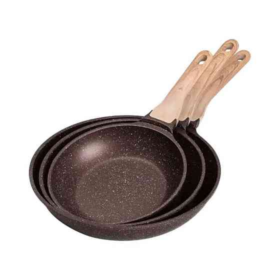 Набор сковородок из 3 предметов с толстым дном из алюминия MGC кофейный HP-4-410CO Киев