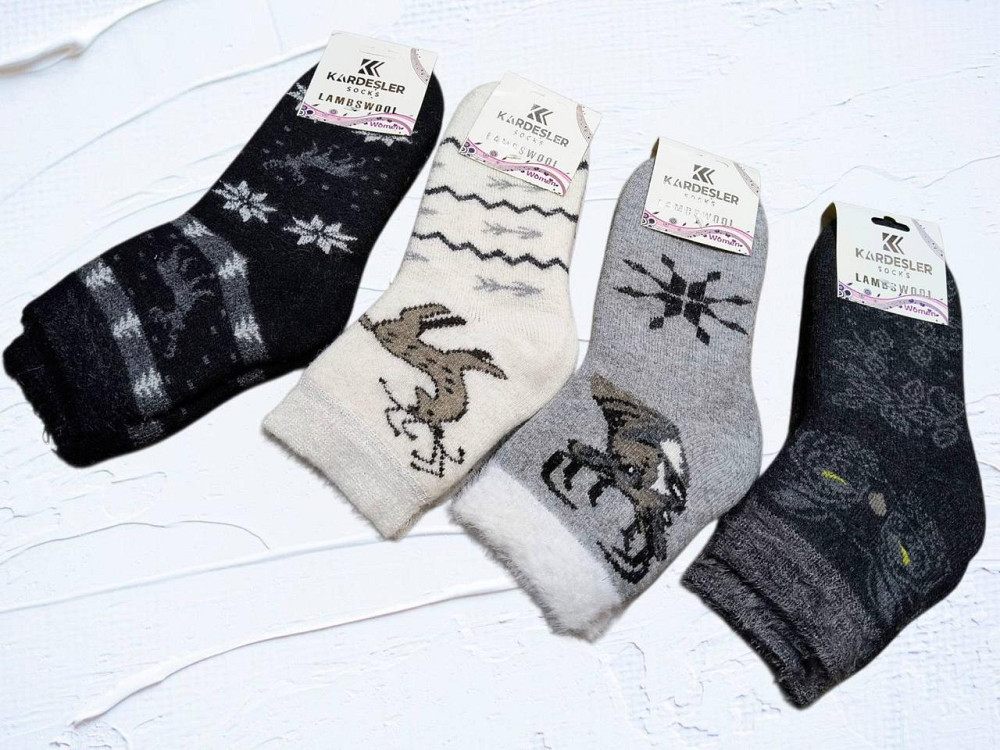 Женские шерстяные теплые носки зимний принт (2шт) Kardesler 10234 Киев - изображение 3