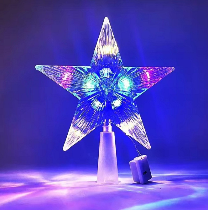 Верхівка на ялинку Зірка 15 см різнобарвний Київ - фото 1