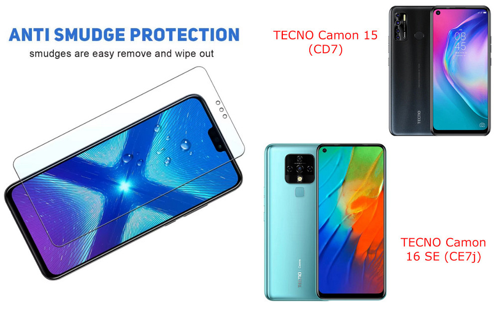 Защитное стекло NeoGlass для TECNO Camon 15 (CD7), 16 SE (CE7j) – ультрапрозрачное и устойчивое Киев - изображение 3