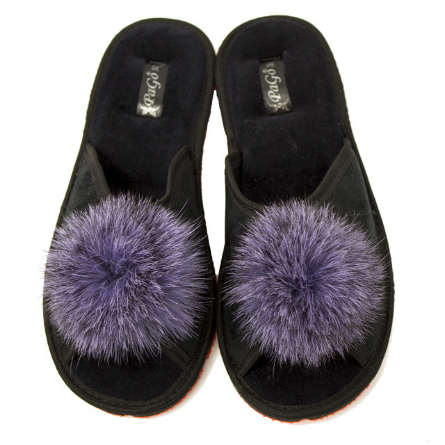 Тапочки жіночі відкриті PaGo "Гармат"з натуральним мехом (36,37,38,39,40,41 Чорний W180320-4 41 Одеса - фото 2