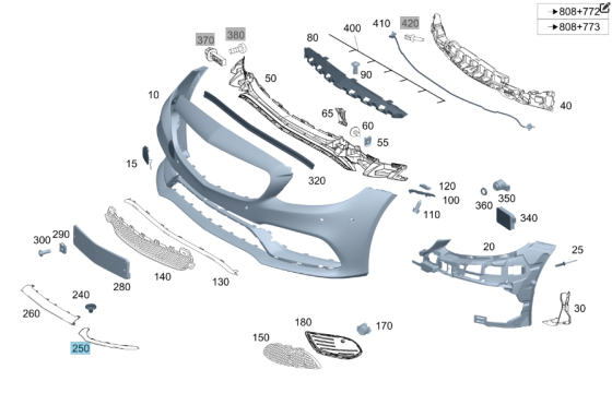Mercedes-Benz  A2058858902 Декоративна накладка знизу бампера зліва рестаїл C-Class W205 C-Class Estate S205 C-Class Coupe С205 C-Class Cabrio (A205) Одеса