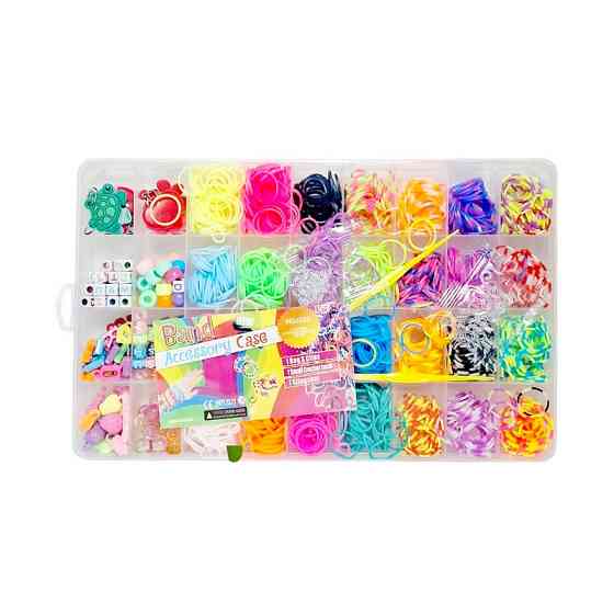 Набір гумок для плетіння браслетів 037-79, 2 гачка, підвіски, намистини Вінниця