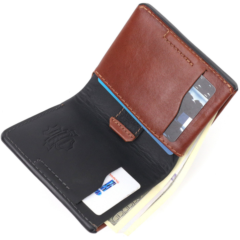 Превосходный кожаный мужской кошелек Grande Pelle 11425 Коричневый Киев - изображение 6