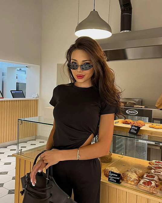 Жіночий базовий прогулянковий костюм-двійка: футболка та штани турецька віскоза Чорний Одеса - фото 2