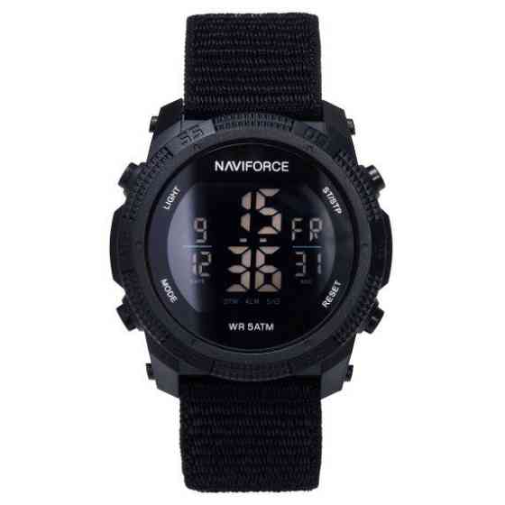 Годинник чоловічий водостійкий армійський Naviforce Europe Armor Black (2 ремінці) Київ