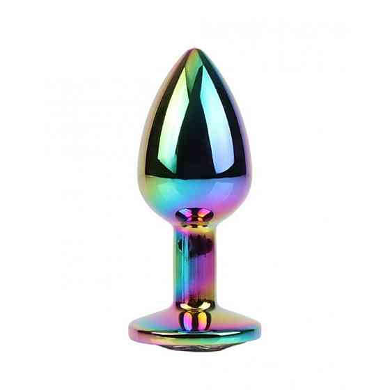 Анальна пробка із кристалом Chisa Matrix Mont Rainbow Gem, металева, різнокольорова, 7 х 2.7 см Sex Aura Київ