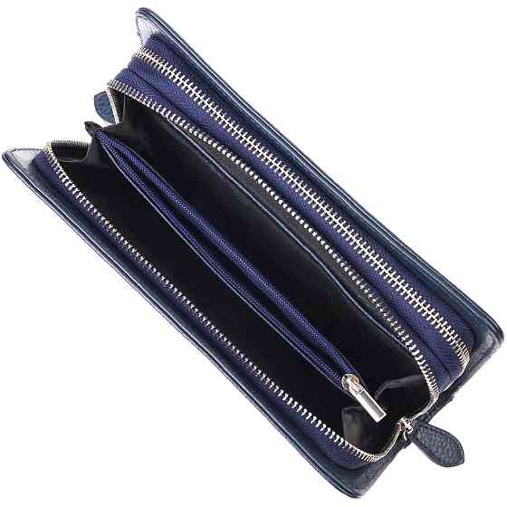 Отличная мужская барсетка на два отделения из натуральной зернистой кожи CANPELLINI 21568 Синяя Киев