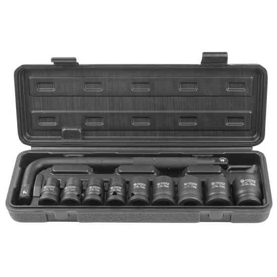 Набір ударних інструментів 1/2", 10 предметів(10,12,13,14,17,19,21,22,24мм + вороток Г-подібний), в кейсі Forsage F-4104-5MPB Одеса