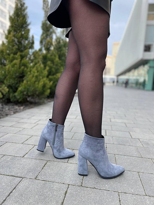 Nivelle Черевики жіночі NIVELLE сірі натуральна замша каблук 9.5см 36-39 (3024) Коломия - фото 6