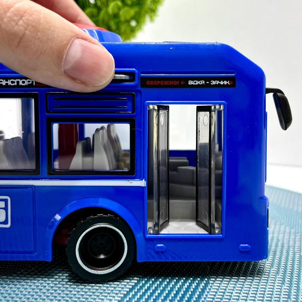 Тролейбус Авто Експерт з інерцією підсвічуванням і звуком відчиняються двері Синій (26487) Чернігів - фото 10