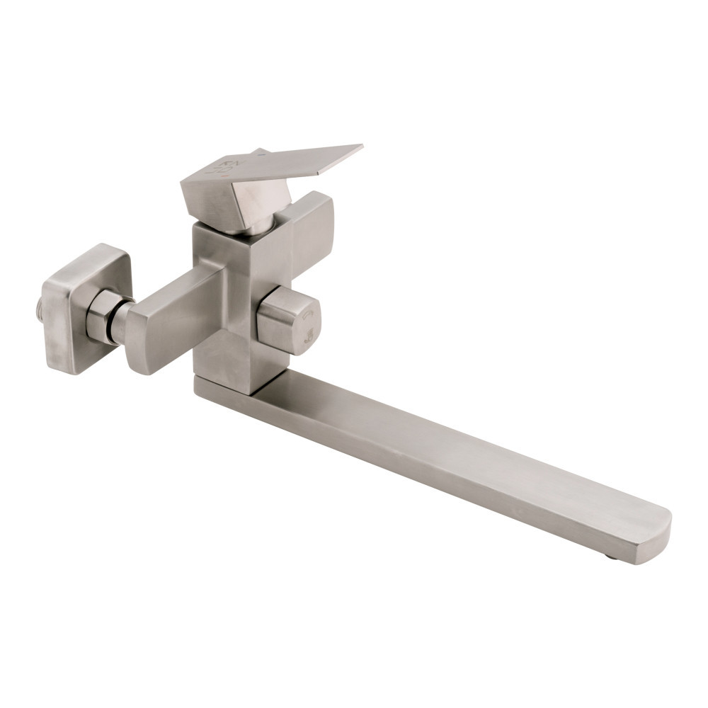 Змішувач для ванни Lidz Kubis 005 з поворотним виливом (з душовим гарнітуром) (k35) LDKUB005NKS28537 Nickel Київ - фото 3