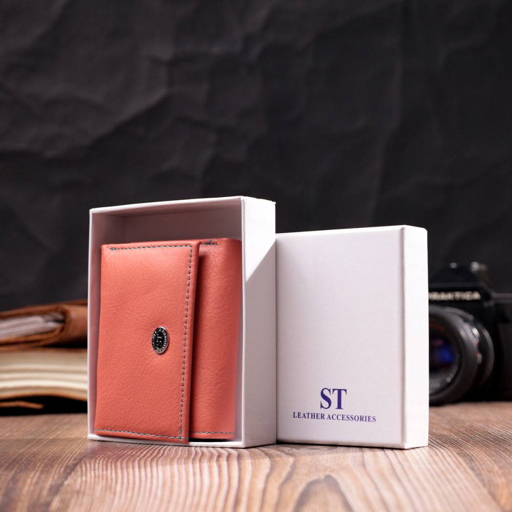 Небольшой кошелек для модниц из натуральной кожи ST Leather 19505 Оранжевый Киев - изображение 10
