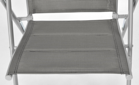 Складной садовый стул MODENA eDomator алюминиевый с регулировкой спинки, Серебряный (Польша) Киев