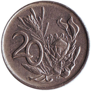 Цветок протея. Монета 20 млн. 1981,85,77 рік, ПАР. (Д) Полтава - фото 1