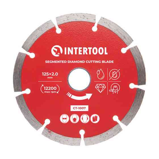 Диск відрізний сегментний алмазний, 125 мм, 22-24%, 12200 об/хв INTERTOOL CT-1007 Київ