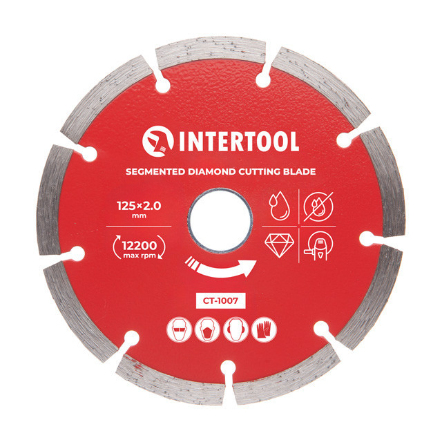 Диск відрізний сегментний алмазний, 125 мм, 22-24%, 12200 об/хв INTERTOOL CT-1007 Київ - фото 1