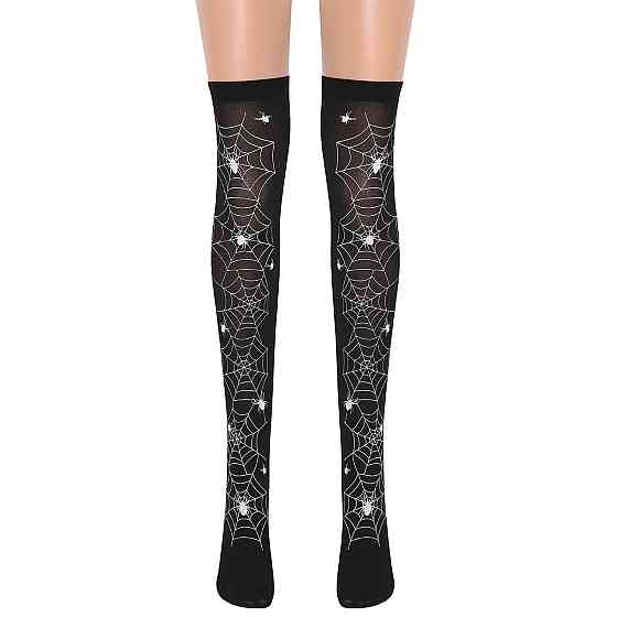 Одяг для Хеллоуїна панчохи Павутина one size чорно-білий Київ