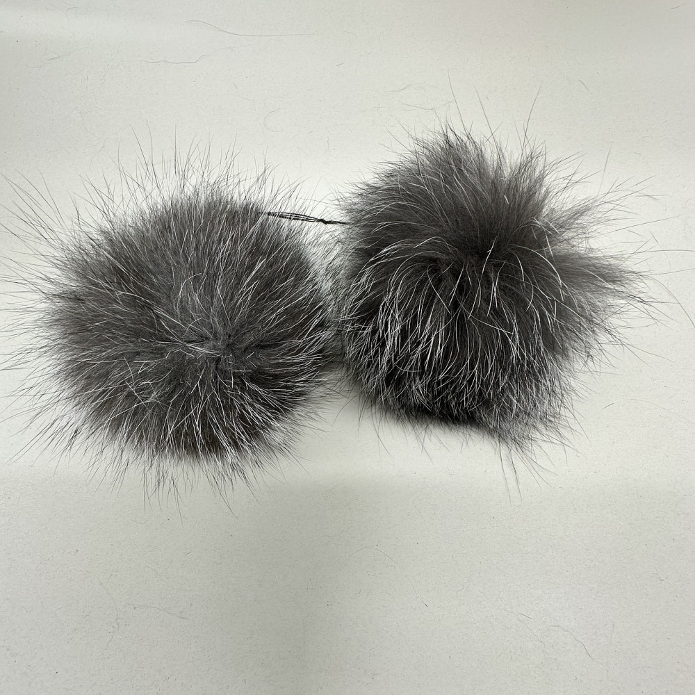 Помпон из натурального меха блюфрост 13-14 см Серый Харьков - изображение 10