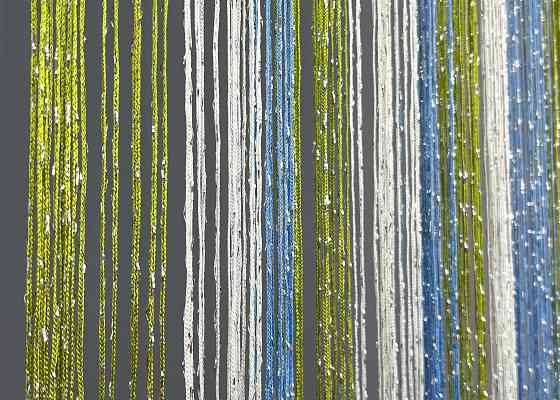 Штори-нитки з люрексом Білий з блакитним і оливковим 300х300см 1 шт (61-124) Київ