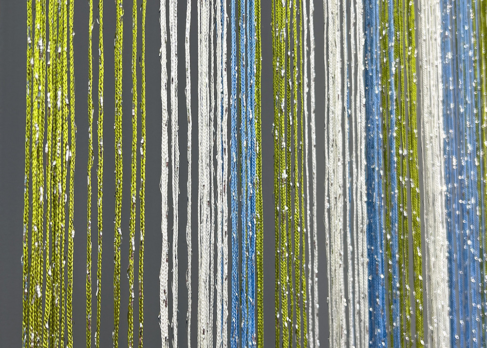 Штори-нитки з люрексом Білий з блакитним і оливковим 300х300см 1 шт (61-124) Київ - фото 6