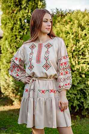 Платье - вышиванка женское, льняное р. 48 (L) ,топ Киев