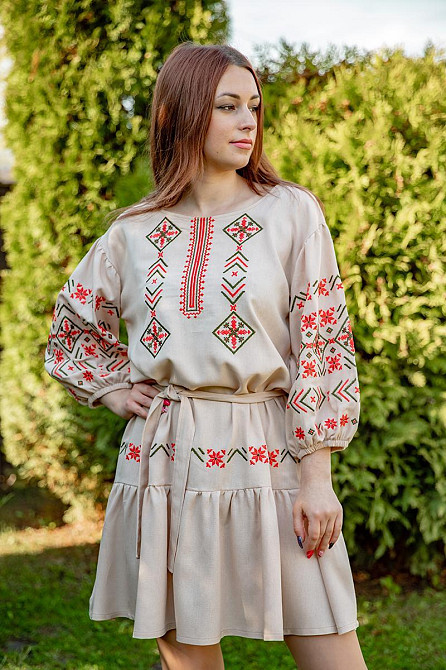 Плаття-вишиванка жіноче, лляний р. 48 (L), топ  - Київ - фото 1