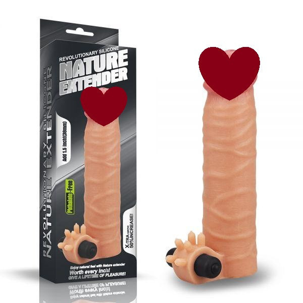 Насадка з вібрацією Add 1.5" Vibrating Silicone Extender, Flesh Sex Aura Київ - фото 1