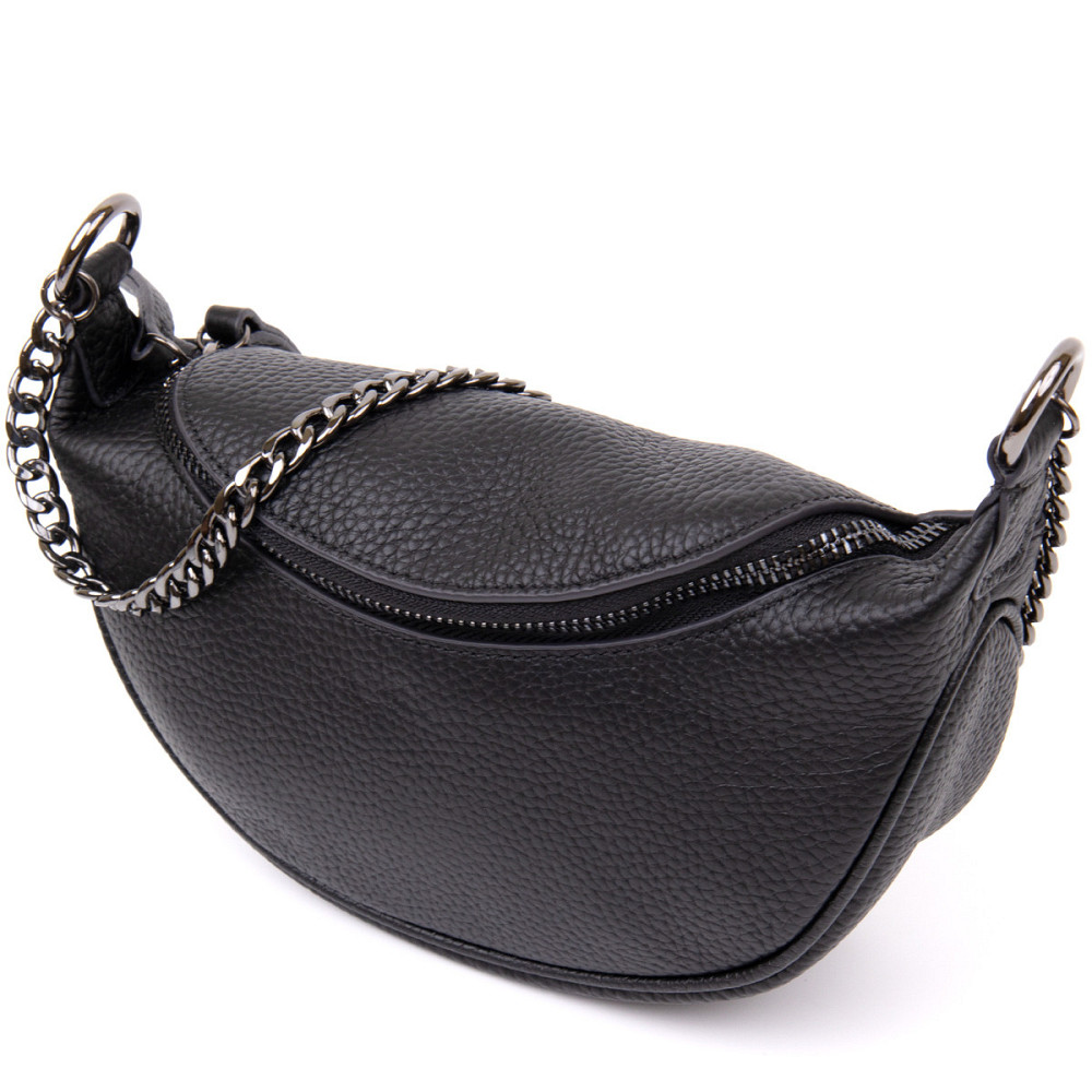 Сумка клатч з ланцюжком Vintage 20409 Чорна Київ - фото 1