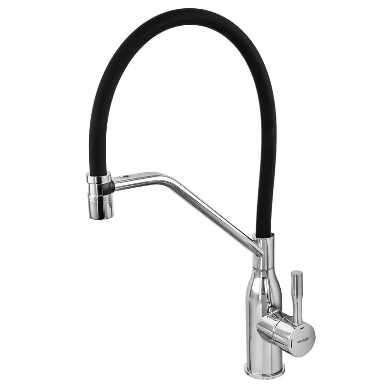 Змішувач для кухні MIXXUS PREMIUM GRAVITY 017 (NUT) REFL.BLACK (Колір хром та силіконовий вилив чорний) (MI8406) Харків - фото 3
