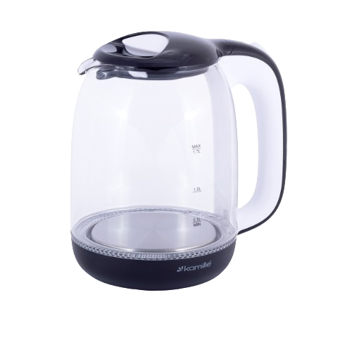 Електрочайник 1,7л 1850-2200W пластик (диск) біло-чорний KAMILLE Житомир