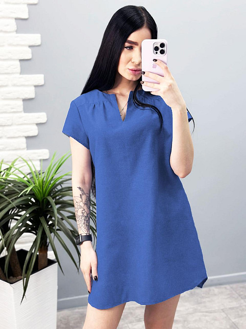 Свободное летнее платье из льна 